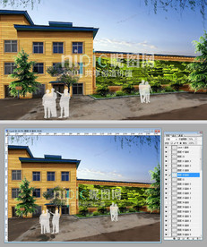 建筑景观装饰浮雕效果图