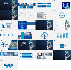 炫酷时尚工作总结汇报PPT模板