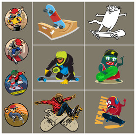 矢量欧美滑板运动系列