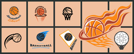 矢量篮球运动图标设计