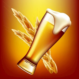 矢量啤酒与小麦