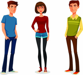 时尚人物卡通插画