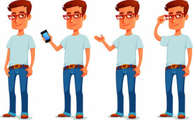 商务男士卡通插画