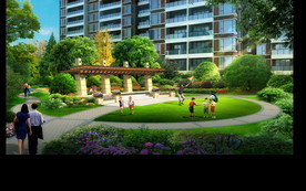 小区中心景观设计效果图