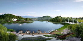 旅游景区池塘景观效果图