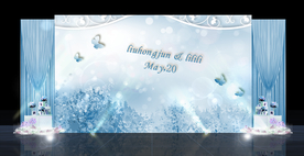 蓝色婚礼迎宾区