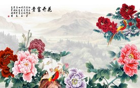 花开富贵背景墙