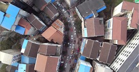 空拍俯拍城市建筑4k超高清视频