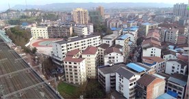 城市俯拍高铁城际铁路航拍视频