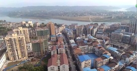 小城镇中心高楼建筑摄影4K素材