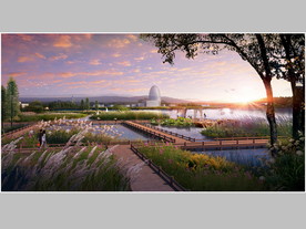 滨水栈道景观效果图