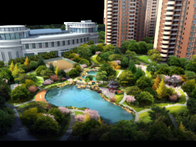 小区中心水景效果图