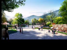 游园广场景观设计鸟瞰效果图