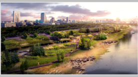 滨水栈道景观效果图