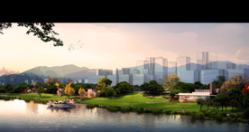 滨水道路景观设计效果图