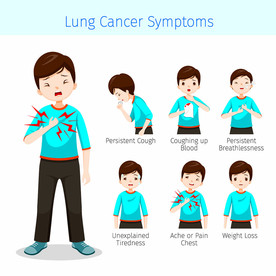 肺炎肺癌卡通人物插画