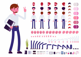 商务男士卡通人物插画