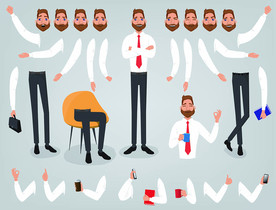 商务男士卡通人物插画