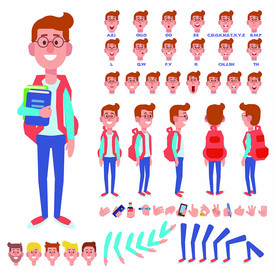 男孩卡通人物造型插画