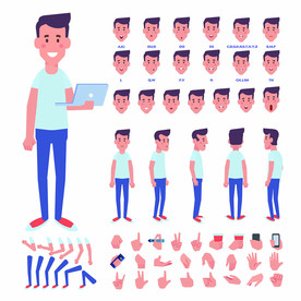 职场男士卡通人物造型插画