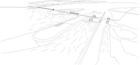 临淮岗洪水控制工程大坝矢量图