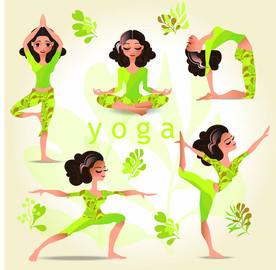 印度瑜伽美女插画