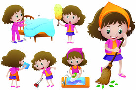 家庭主妇卡通人物插画