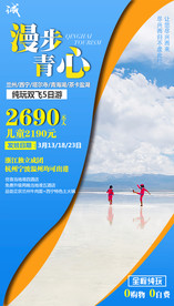 青海 茶卡盐湖 塔尔寺旅游海报
