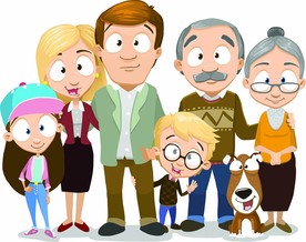 全家福卡通人物插画