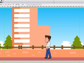人物在外面街道旁行走9秒动画