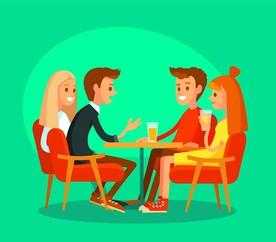 约会卡通人物插画