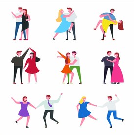 跳舞卡通人物插画