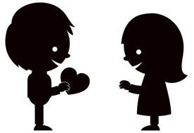 矢量情侣表白爱情浪漫心