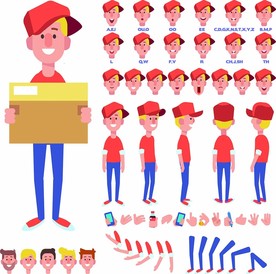 服务员卡通人物插画