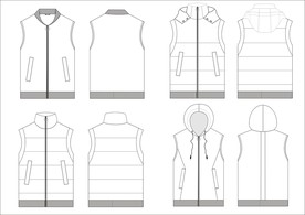 男装马甲羽绒服款式图CDR模板