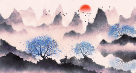 中式水墨背景墙