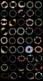 淘宝天猫春季手绘花边框花环素材