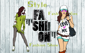 美女服装背景墙装饰画