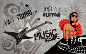 摇滚音乐主题装饰画背景墙