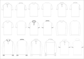 男装短袖Polo圆领款式图模板
