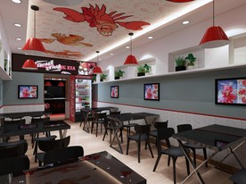 快餐店 装修 设计  龙虾店铺