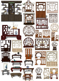 古典实木家具模型