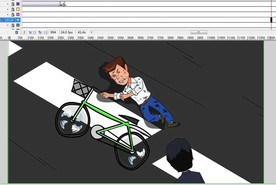 单车在道路上拐弯撞货车68秒