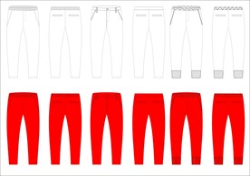 男装裤子款式图模板CDR矢量图