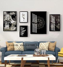 黑白时尚风景组合装饰画