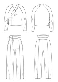 原创中式女装设计款式图模板