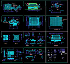茶楼古亭建筑设计图