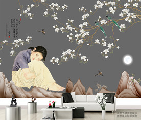 花鸟写意 墙壁画