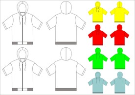 男装短袖卫衣款式图模板素材