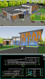 活动中心草图SU模型含CAD图
